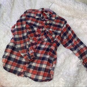 Red and Blue thinner flannel button up
